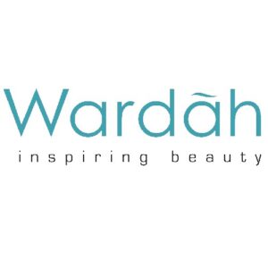 Logo Wardah dengan tagline 'Inspiring Beauty' pada latar belakang putih