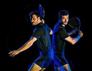 infografis ekosistem bisnis padel di Indonesia dari lapangan hingga merchandise